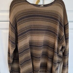 J. Crew Brown and Tan Striped Sweater